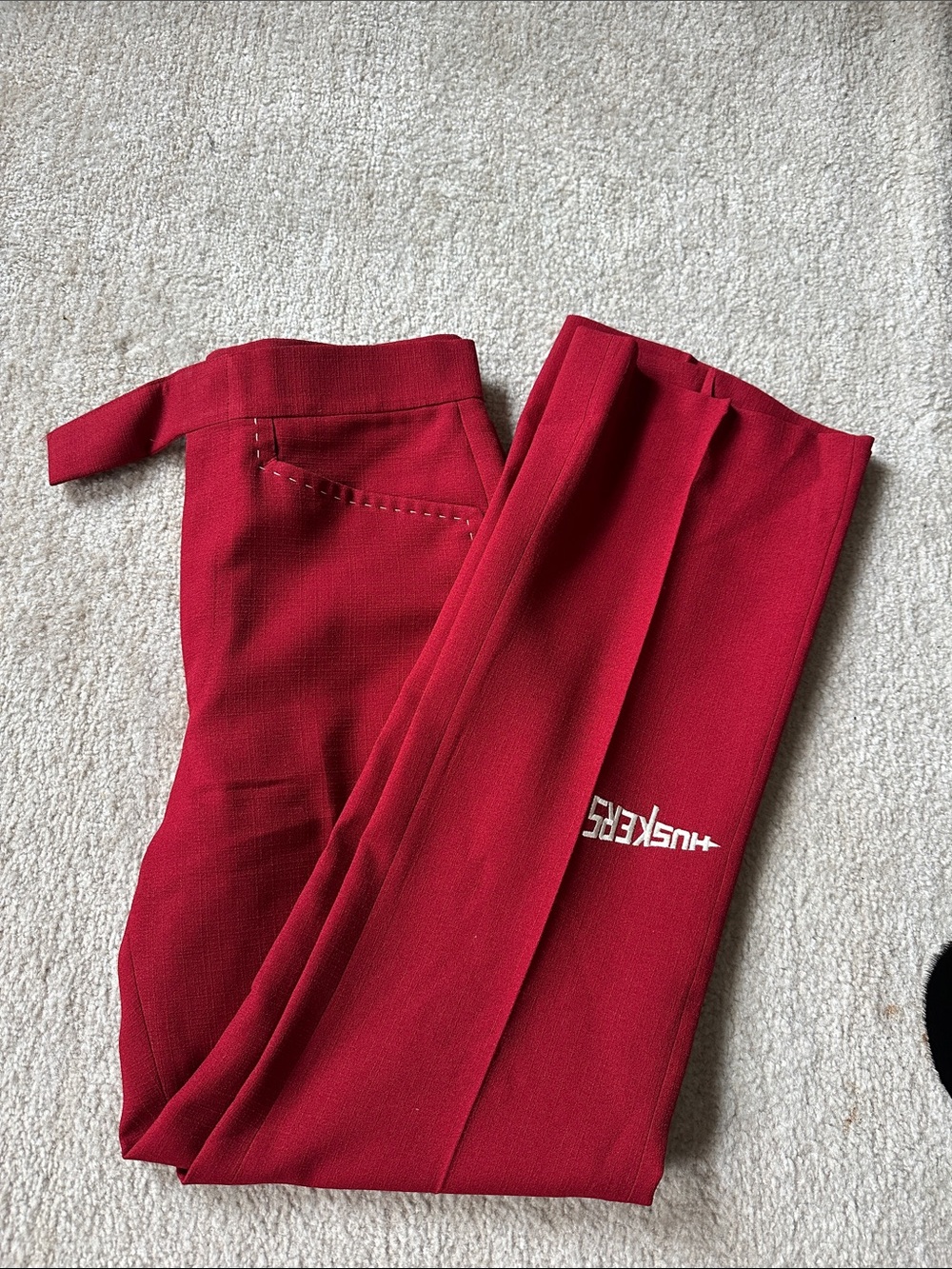 Custom Red Husker’s Straight Leg Men’s Trousers